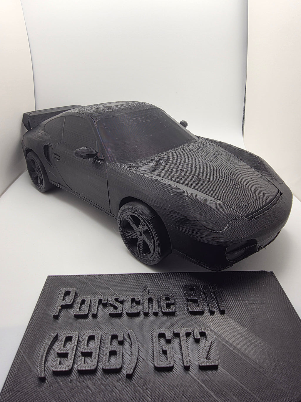 🚗 Porsche 911 GT2 – Modèle décoratif noir (impression 3D)
